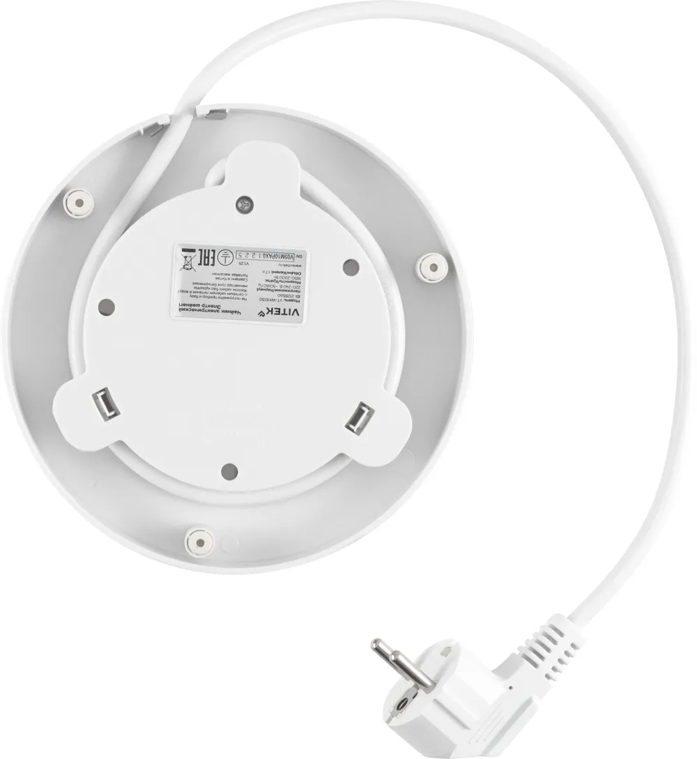 Чайник электрический Vitek VT-WK1030 1.7л. 2200Вт белый/серебристый корпус: стекло