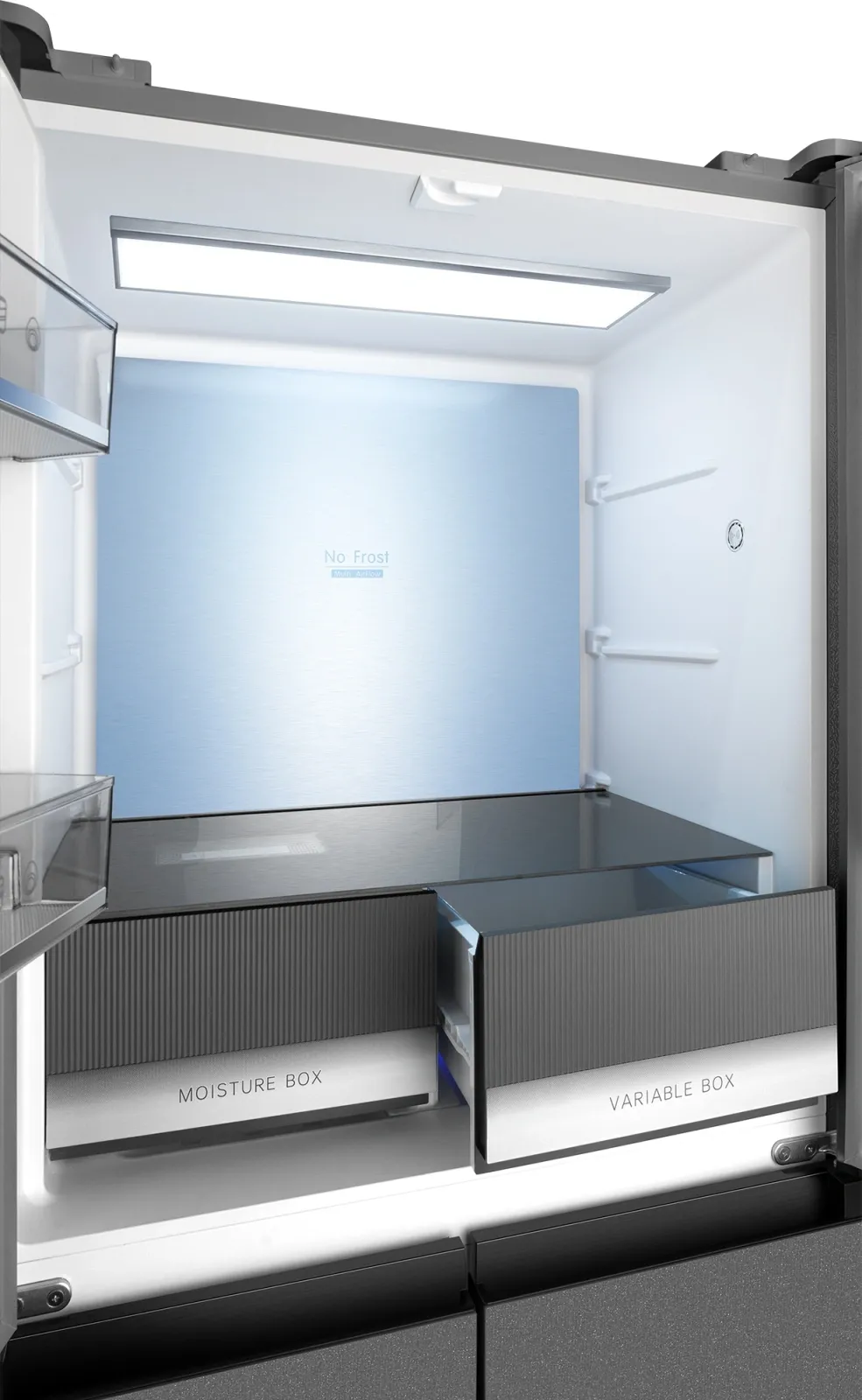 Холодильник Weissgauff WCD 450 Bru Steel Glass NoFrost Inverter 3-хкамерн. сталь инвертер