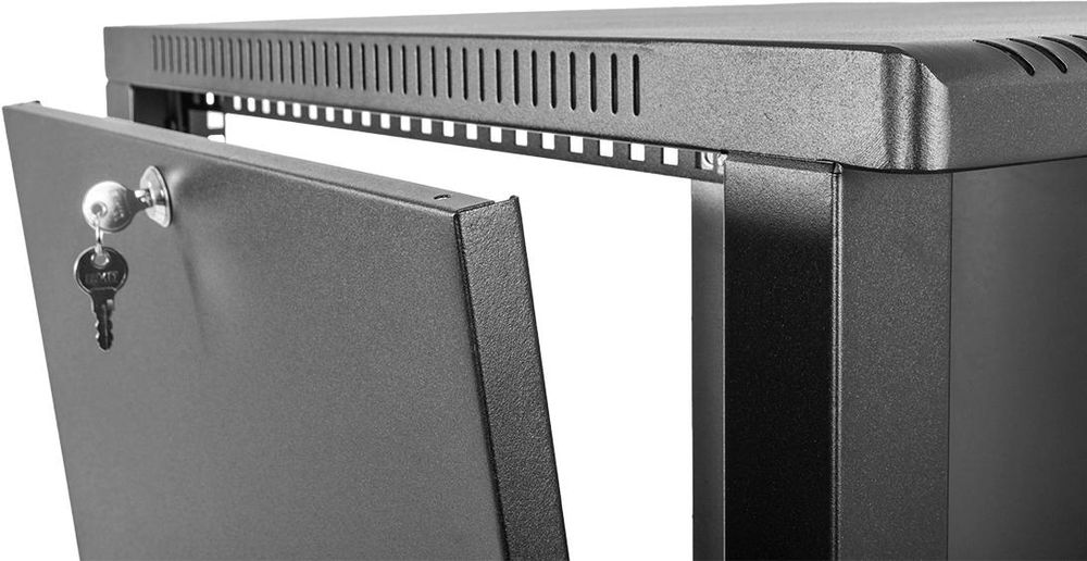 Шкаф коммутационный ЦМО (ШРН-15.500-9005) настенный 15U 600x529мм пер.дв.стекл 200кг черный 470мм 18кг 180град. 612мм IP20 металл