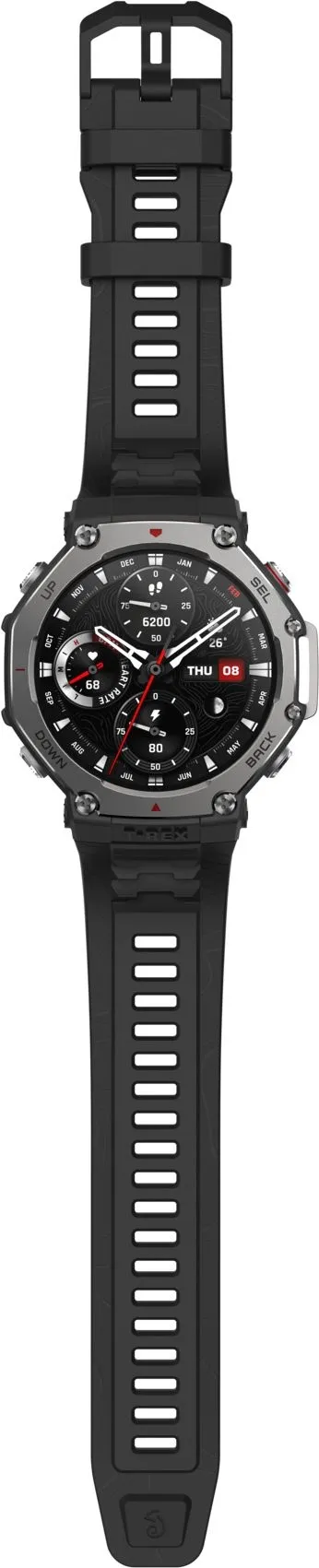 Смарт-часы Amazfit T-Rex 3 A2323 48.5мм 1.5" AMOLED корп.темно-серый рем.темно-серый разм.брасл.:145-210мм (6970100374896)