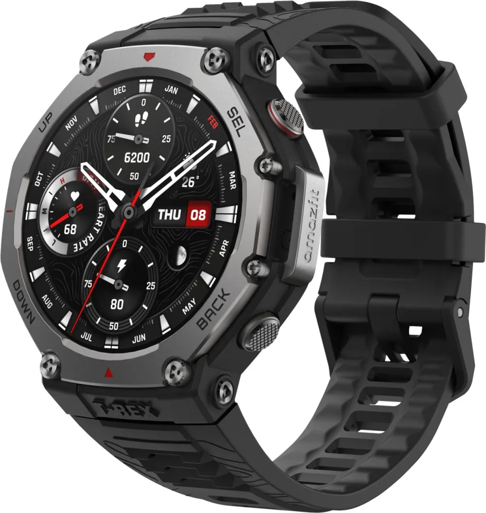 Смарт-часы Amazfit T-Rex 3 A2323 48.5мм 1.5" AMOLED корп.темно-серый рем.темно-серый разм.брасл.:145-210мм (6970100374896)
