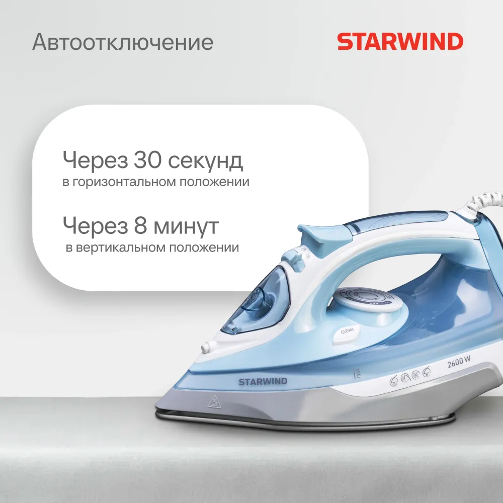 Утюг Starwind SIR2650 2600Вт голубой/белый