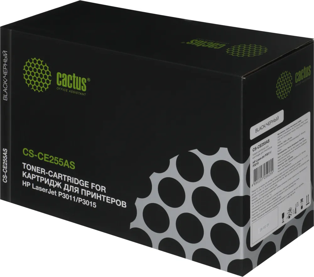 Картридж лазерный Cactus CS-CE255AS CE255A черный (6000стр.) для HP LJ P3011/P3015