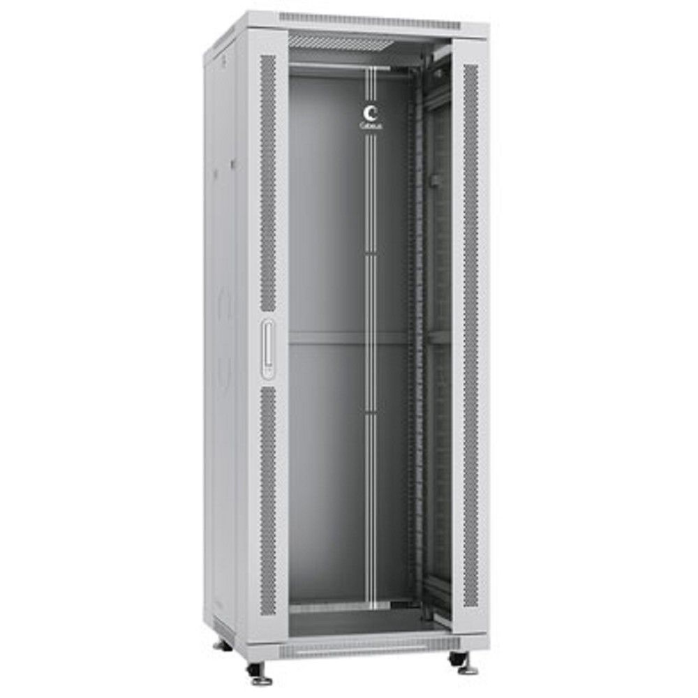 Cabeus SH-05C-32U60/80 Шкаф монтажный телекоммуникационный 19" напольный для распределительного и серверного оборудования 32U 600x800x1610mm (ШхГхВ) передняя стеклянная и задняя сплошная металлическая