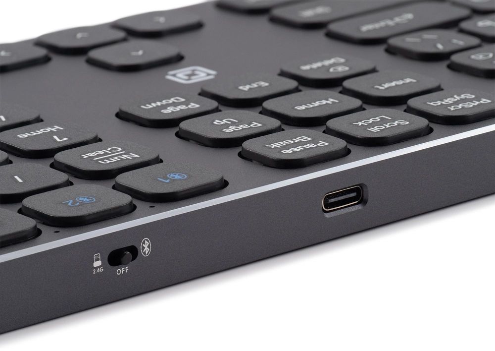 Клавиатура Оклик K867W серый/черный USB беспроводная BT/Radio slim Multimedia (2002130) кабель 1м