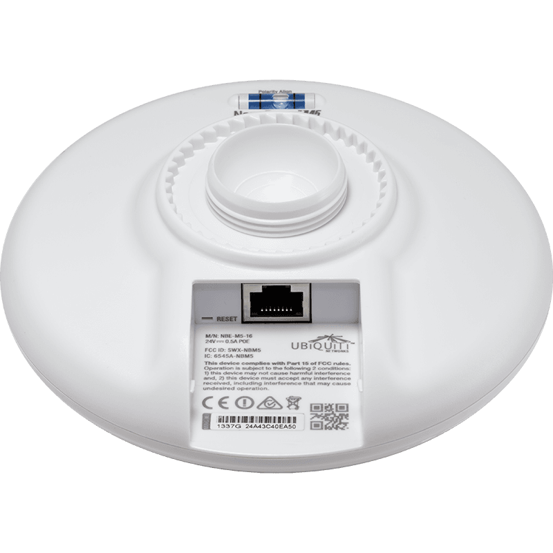 Точка доступа Wi-Fi Ubiquiti NanoBeam M5-16 |NBE-M5-16| Ubiquiti точка доступа 5 ГГц, PtP/PtMP, airMAX, MIMO 2x2, 16 дБи, |NBE-M5-16| (022449)