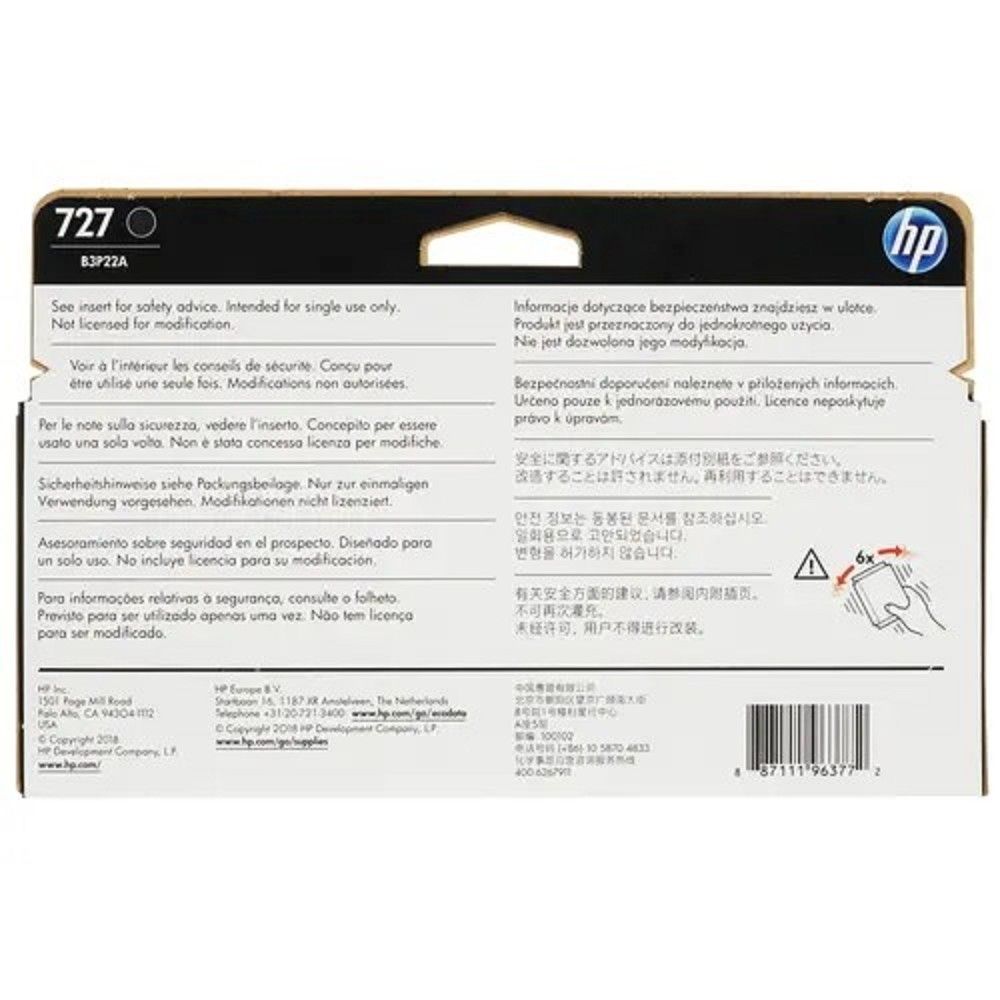 Картридж струйный HP 727 B3P22A черный матовый (130мл) для HP DJ T920/T1500