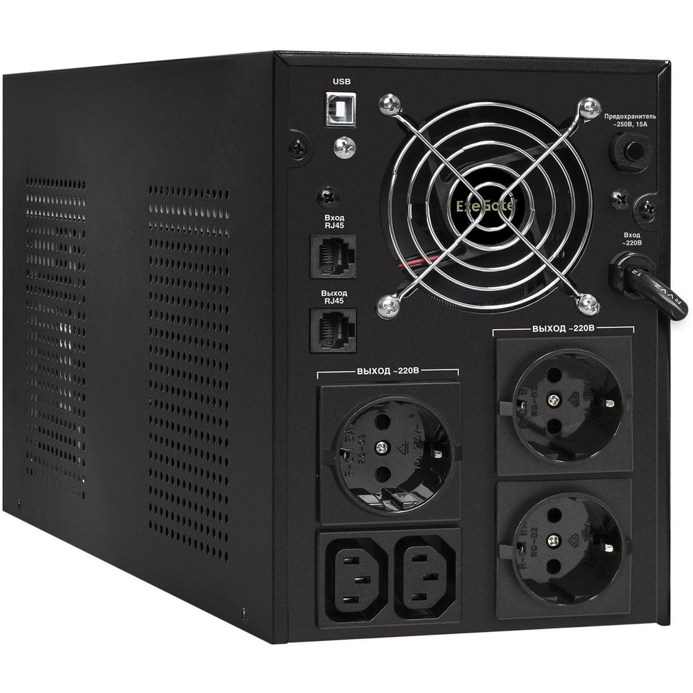 Exegate EX292614RUS ИБП ExeGate SpecialPro UNB-3000.LED.AVR.3SH.2C13.RJ.USB <3000VA/1800W,LED, AVR,3*Schuko+2*C13,RJ45/11,USB, металлический корпус, Black>