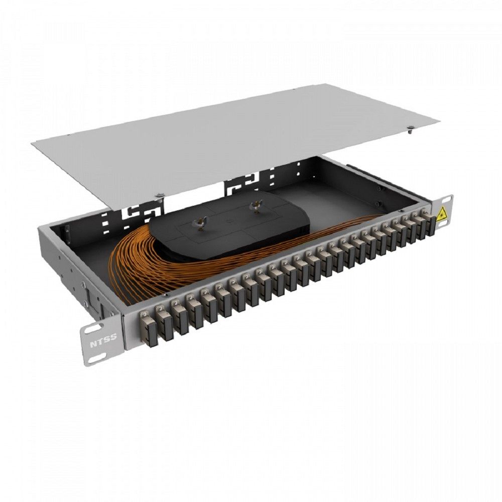 NTSS Кросс 19" NTSS PREMIUM, предсобранный 1U, 8 портов SC/UPC duplex, 62.5/125 мкм, (сплошная панель, розетки, сплайс, КДЗС, пигтейлы) NTSS-RFOB-PM-1U-8-2SC/U-62.5-SP1.5G0A