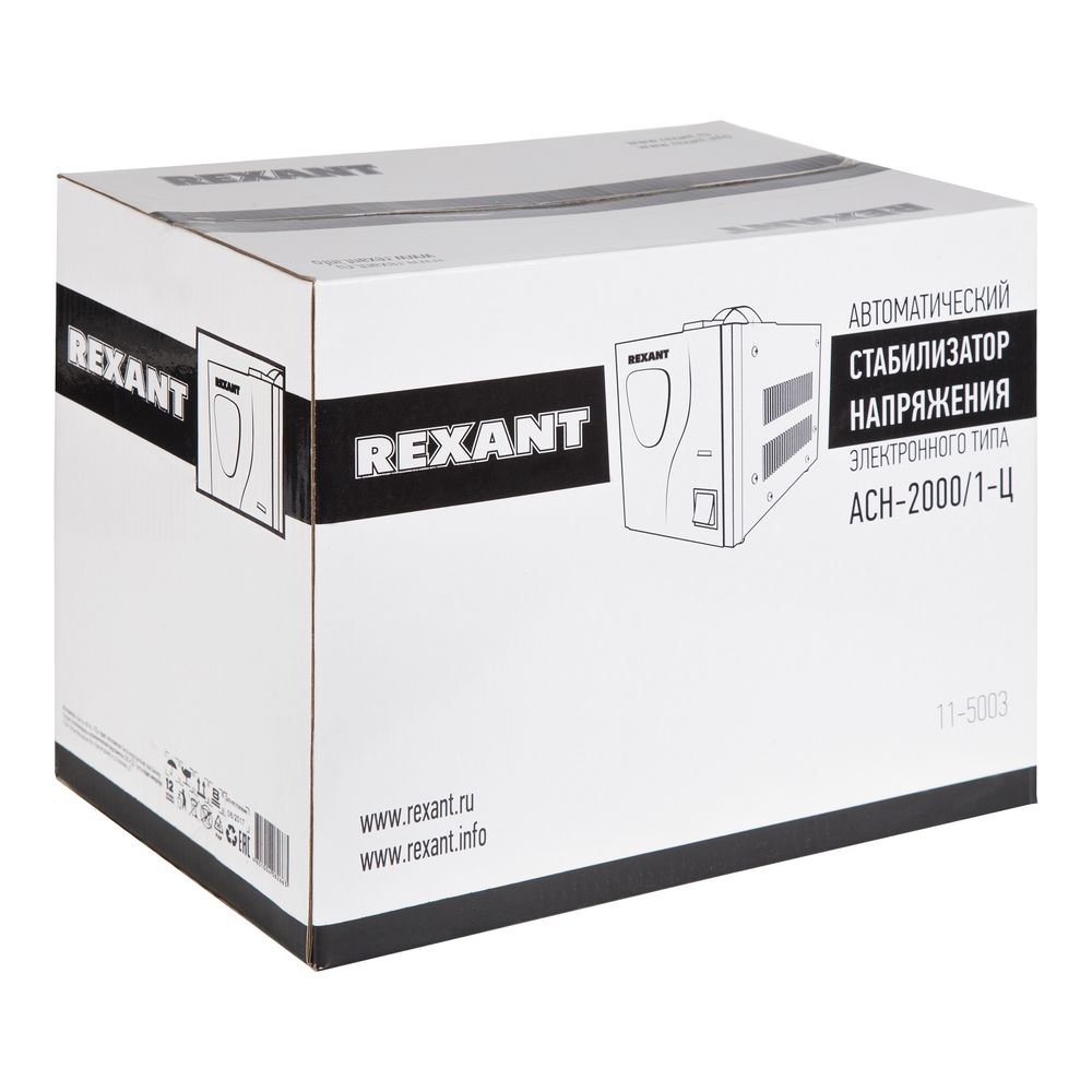 Стабилизатор напряжения Rexant AСН-2 000/1-Ц 1.94кВА однофазный серый (11-5003)