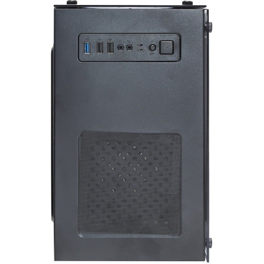 Exegate EX294480RUS Корпус Minitower Mistery X2-NPX400 (mATX, БП 400NPX с вент. 12 см, 2*USB+1*USB3.0, аудио, черный, 4 вент. 12см с RGB подсветкой, боковая панель - закаленное стекло)