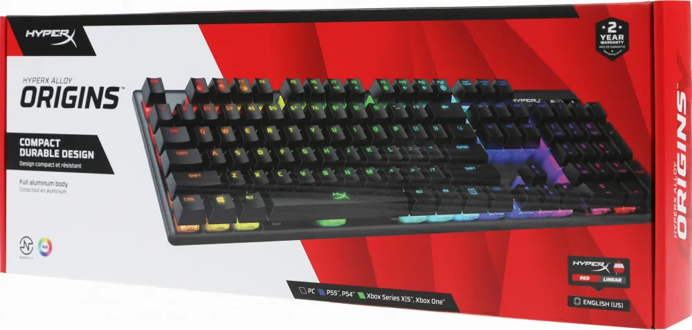 Клавиатура HyperX Alloy Origins механическая черный USB for gamer LED (4P4F6AA#ABA)