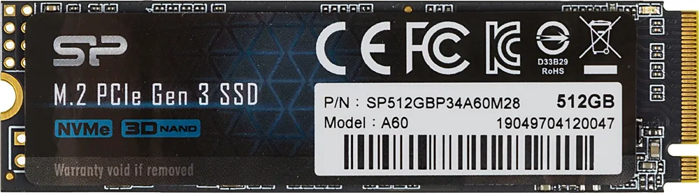 Накопитель SSD Silicon Power PCIe 3.0 x4 512GB SP512GBP34A60M28 M-Series M.2 2280