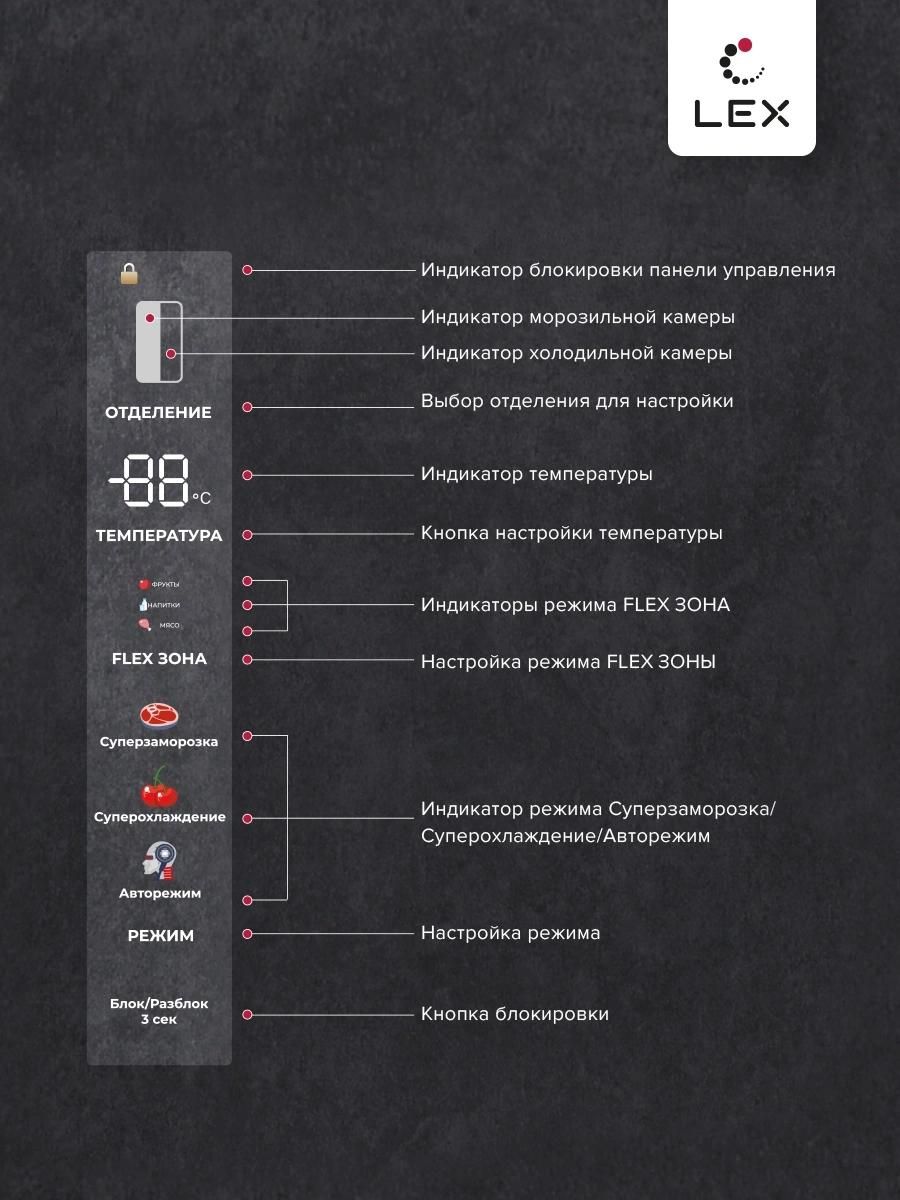 Холодильник Lex LSB458StGIDBI 3-хкамерн. серый инвертер