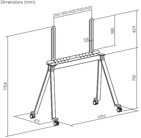 Стойка для телевизора Ultramounts UM312B черный 49"-75" макс.40кг напольный