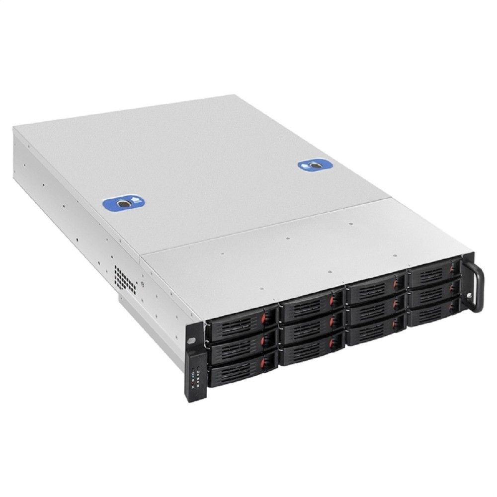 Exegate EX294275RUS Серверная платформа ExeGate Pro 2U660-HS12 <RM 19", высота 2U, глубина 660, Redundant БП 2x550W, 12xHotSwap>