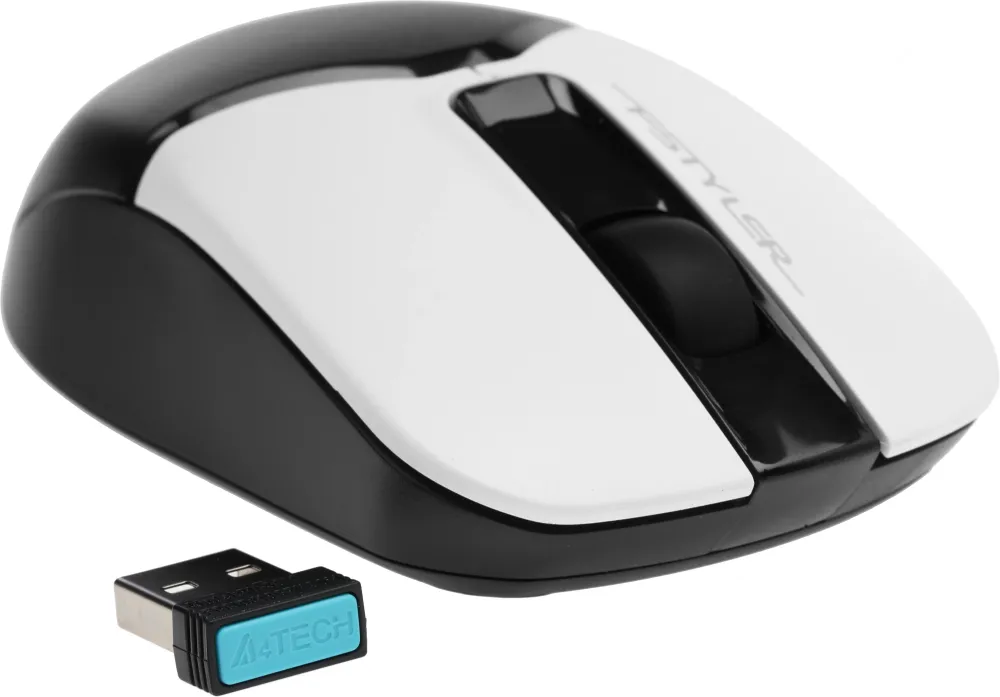 Мышь A4Tech Fstyler FB12 белый/черный оптическая 1200dpi беспров. BT/Radio USB 3but (FB12 PANDA)