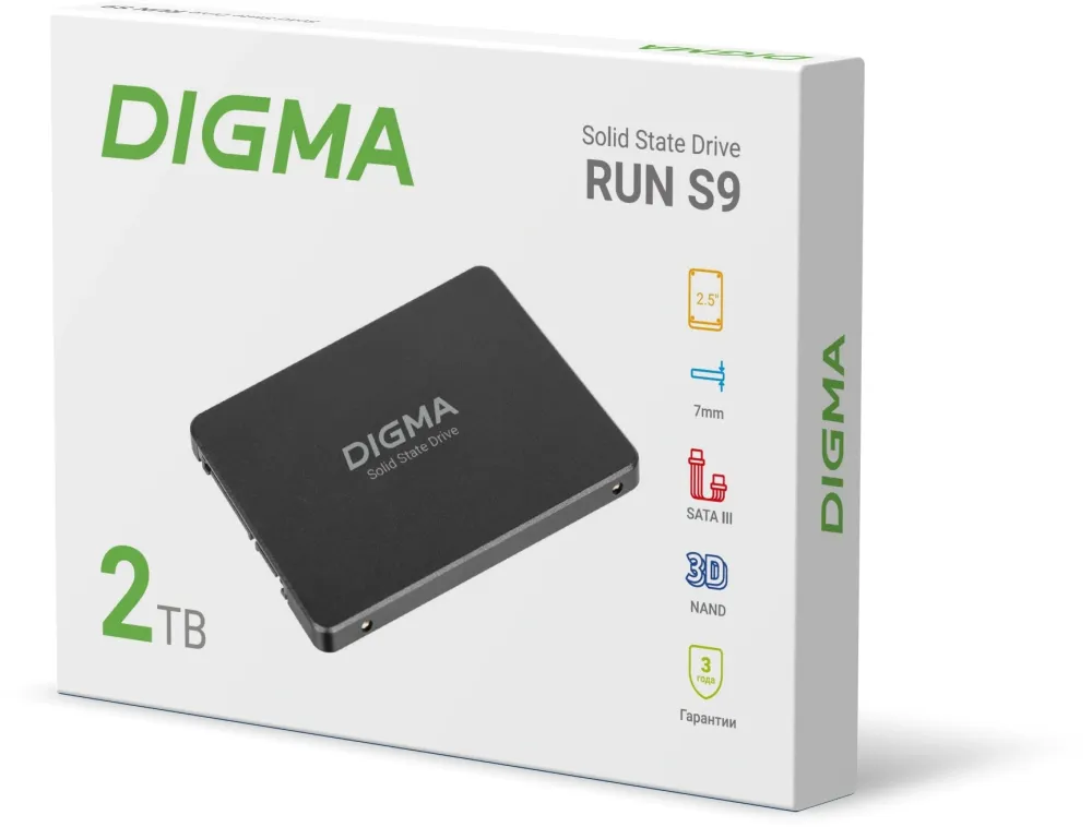 Накопитель SSD Digma SATA-III 2TB DGSR2002TS93T Run S9 2.5"
