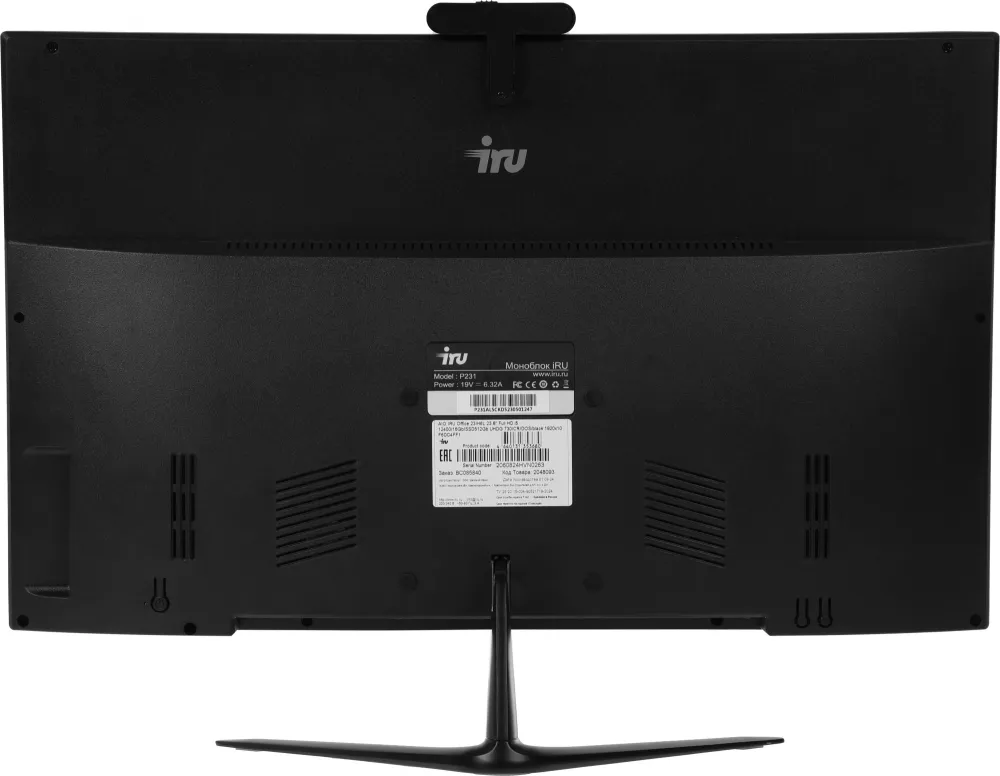 Моноблок IRU Office 23IH6L 23.8" Full HD i5 12400 (2.5) 16Gb SSD512Gb UHDG 730 CR FreeDOS GbitEth WiFi BT 120W Cam черный 1920x1080 (RUS)