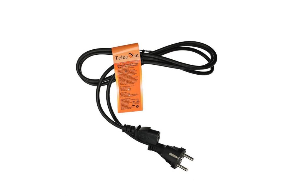 Telecom Кабель (TE021-CU0.75-1.8M) компьютер - розетка 220V (EURO) 1.8м, 3G0 7.5mm медь
