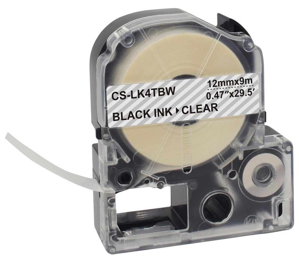 Картридж ленточный Cactus CS-LK4TBW LK-4TBW черный на прозрачном 12x9 для Epson LW300/LW400/LW700/LW600P/LW1000P/K400/Z700/Z900
