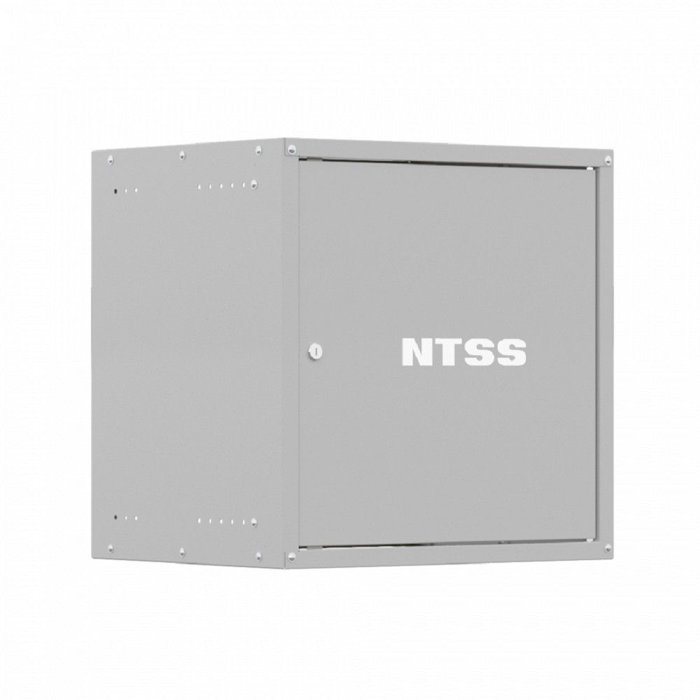 NTSS Шкаф настенный телекоммуникационный NTSS LIME 18U 550х450х900мм, 2 профиля 19, дверь сплошная металл, боковые стенки несъемные, разобранный, серый RAL 7035 NTSS-WL18U5545FD