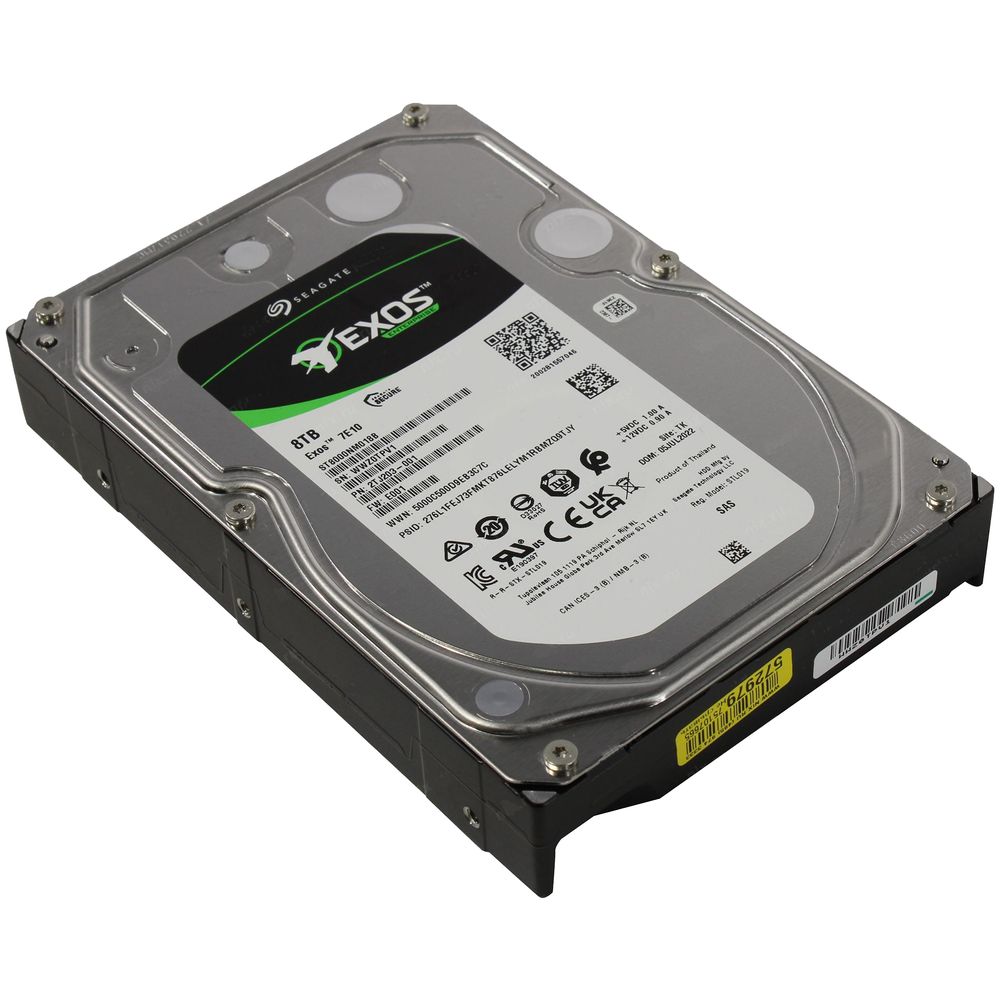 Жесткий диск серверный Seagate Exos 7E10 ST8000NM018B 8TB 3.5" SAS 12Gb/s, 7200rpm, 256MB, 512e/4Kn, Bulk {20}