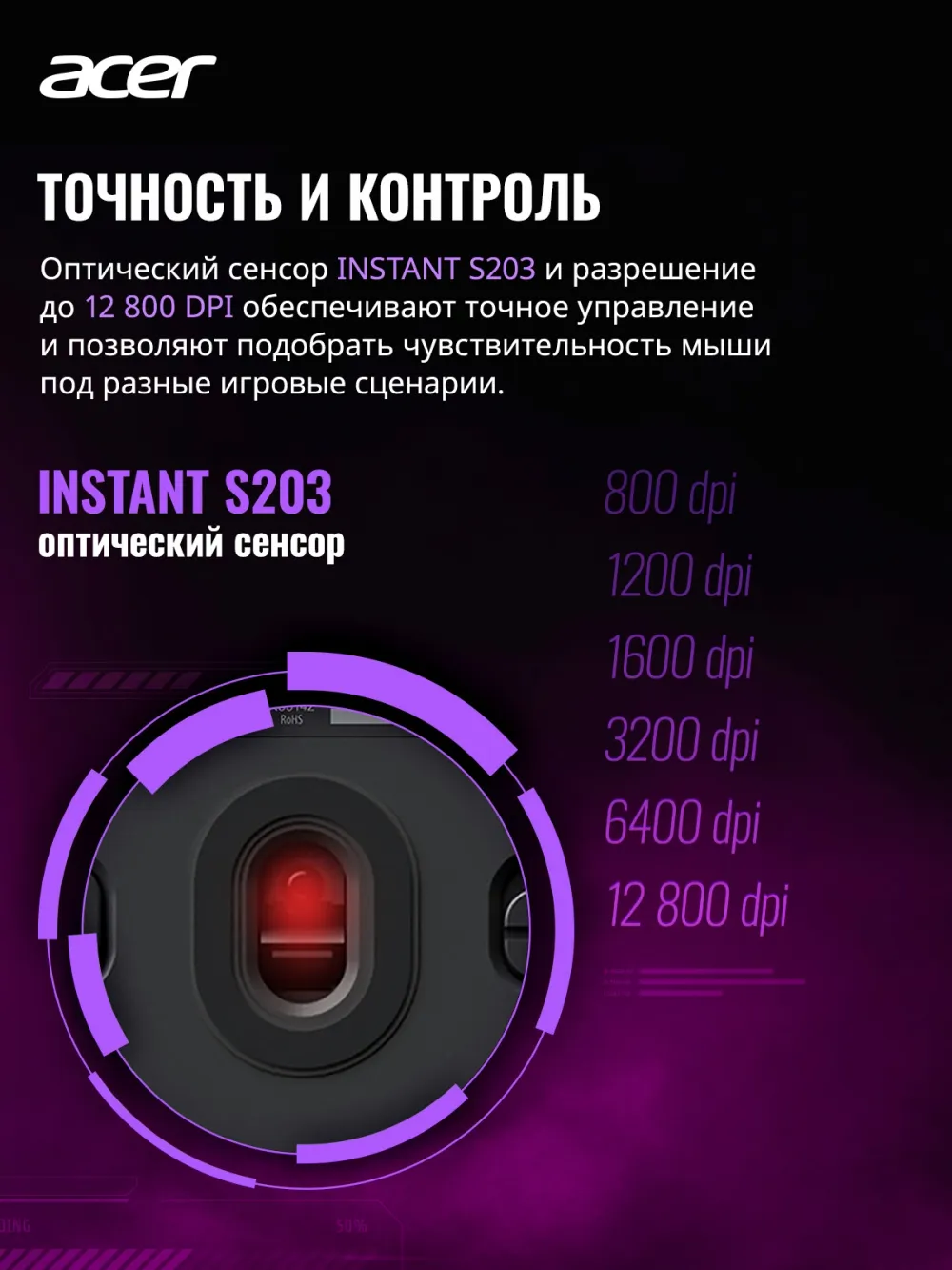 Мышь Acer Nitro OMR505 голубой оптическая 12800dpi беспров. BT/Radio USB 5but (ZL.MCE11.01F)