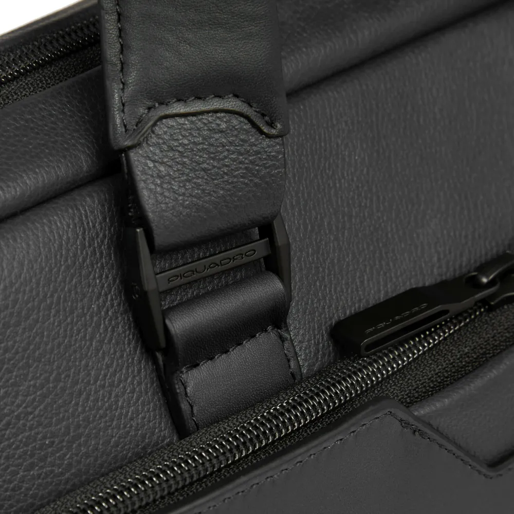 Деловая сумка мужская Piquadro Ael CA6920S142/N с отделением для ноутбука 14" черная натур.кожа