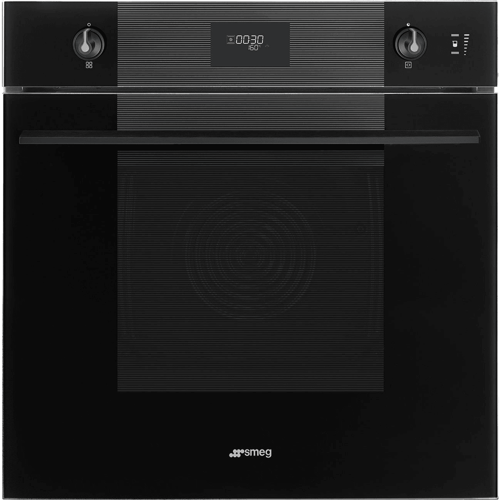 Встраиваемый духовой шкаф SMEG/ Многофункциональный духовой шкаф с пиролизом и пароувлажнением, 60 см, 11 функций, Black (черное стекло). Класс энергопотребления А+
