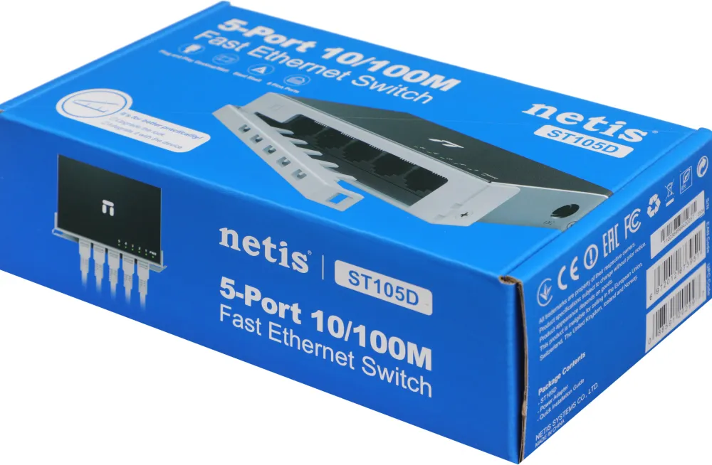 Коммутатор Netis ST105D (L2) 5x100Мбит/с неуправляемый