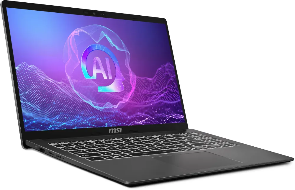 Ноутбук MSI Modern A15 AI+ F3HMG-040XRU AMD Ryzen AI 5 330/16Gb (2*8 D5)/SSD512Gb/UMA/15.6"/IPS/FHD/1920x1080/60Hz/NoOS/RJ-45/Grey/1.7kg
