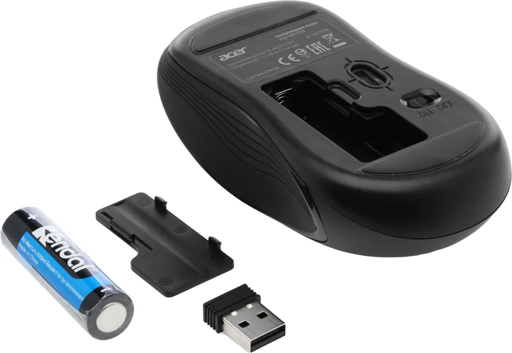 Мышь Acer OMR303 черный оптическая 1600dpi беспров. USB 6but (ZL.MCECC.01Y)