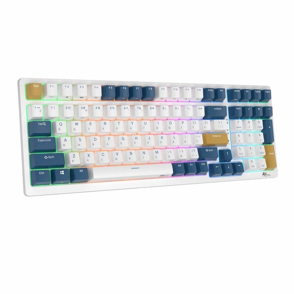 Клавиатура Royal Kludge RK98 Klein blue USB/2.4 GHz/Bluetoth, RGB, Hot Swap, Blue switch