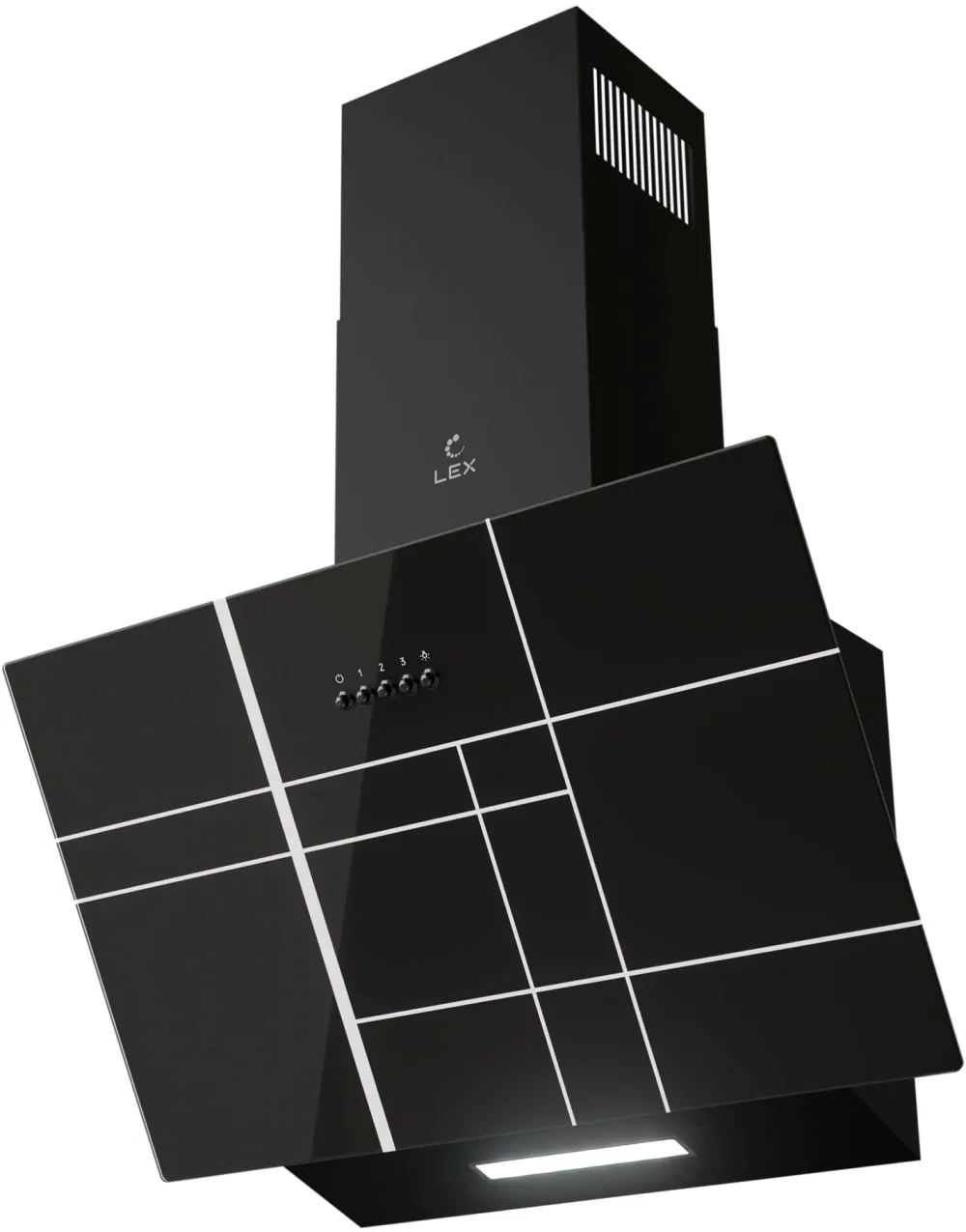 Вытяжка каминная Lex Moza 600 R1 черный управление: кнопочное (1 мотор)