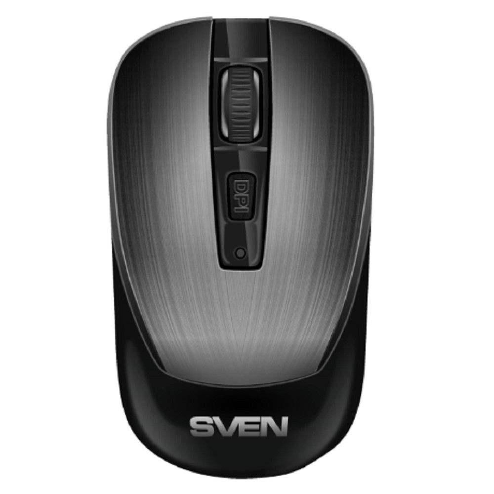 Беспроводная мышь Sven RX-380W серый металлик (2,4 GHz, 3+1кл. 800-1600DPI, блист.)