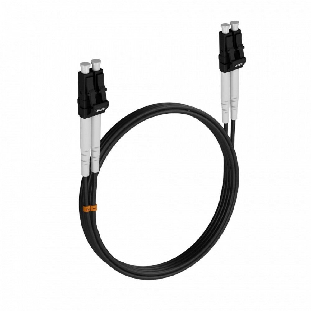 Шнур оптический NTSS dpc LC/UPC-LC/UPC 50/125 3.0мм 10м черный LSZH (патч-корд)