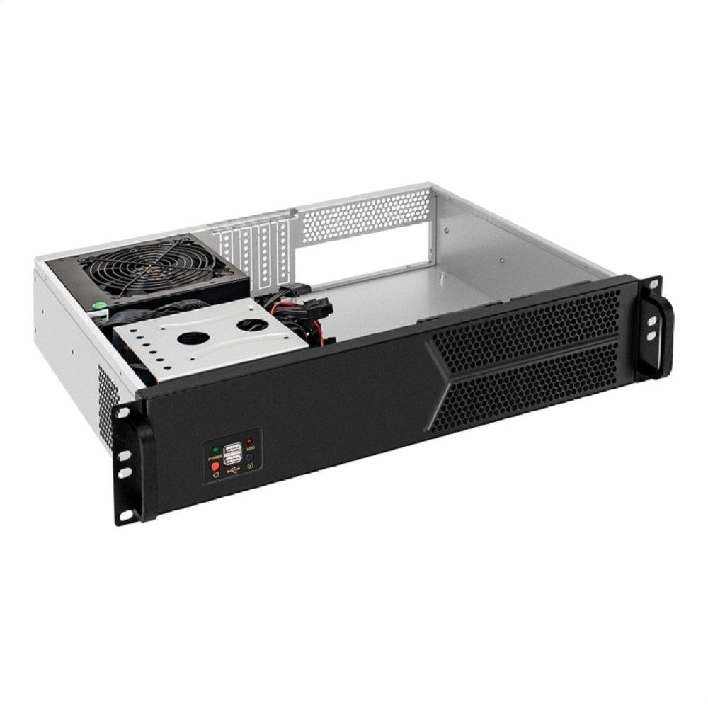 Exegate EX298441RUS Серверный корпус ExeGate Pro 2U330-03 <RM 19", высота 2U, глубина 330, БП 1200PPH-SE, 2*USB>