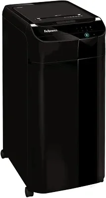 Шредер Fellowes AutoMax 450C черный с автоподачей (секр.P-4) фрагменты 450лист. 68лтр. скрепки скобы пл.карты CD