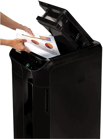 Шредер Fellowes AutoMax 450C черный с автоподачей (секр.P-4) фрагменты 450лист. 68лтр. скрепки скобы пл.карты CD