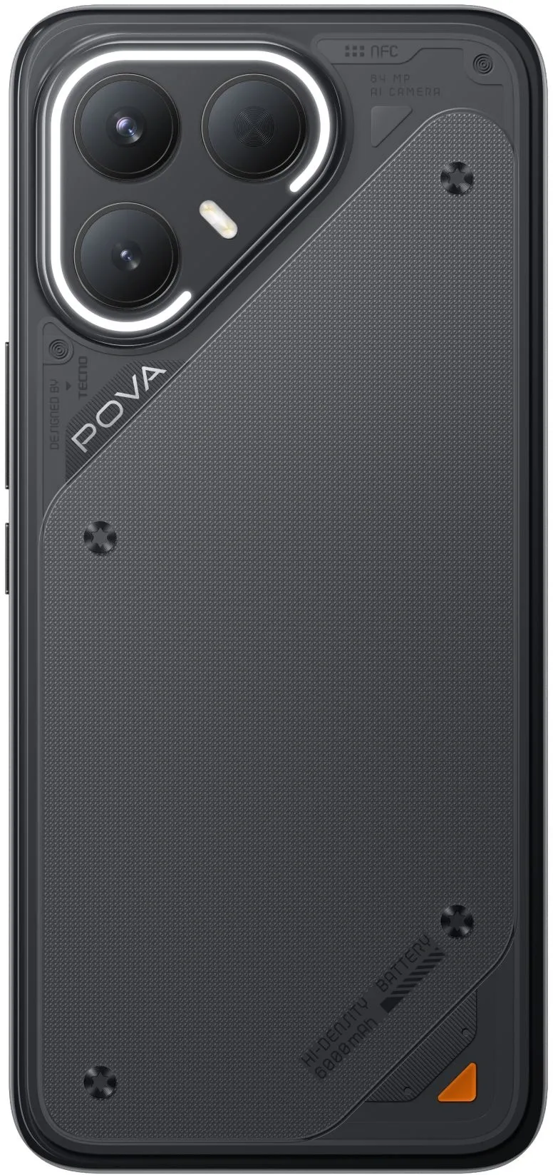 Смартфон Tecno Pova 7 Pro 5G 256Gb 12Gb черный моноблок 3G 4G 2Sim 6.78" 1224x2720 Android 15 64Mpix 802.11 a/b/g/n/ac/ax NFC GPS GSM900/1800 Protect