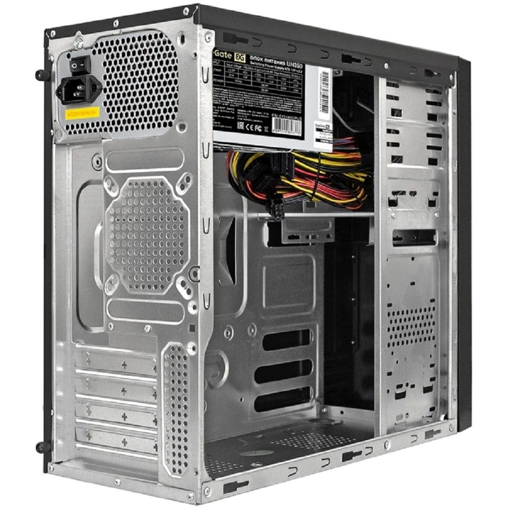 Exegate EX283241RUS Корпус Minitower ExeGate MA-373X Black, mATX <UN350, 120mm> 2*USB, Audio