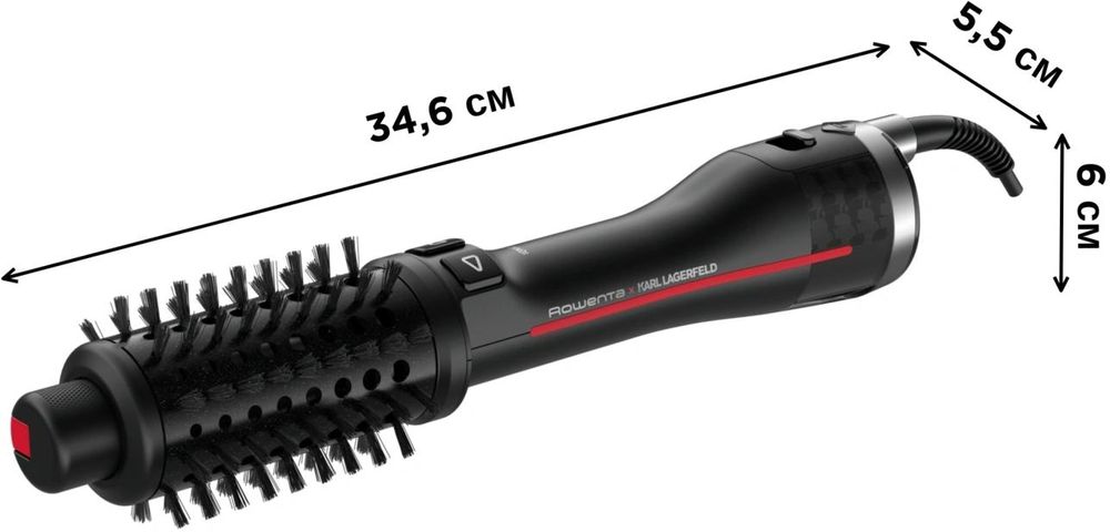 Фен-щетка Rowenta CF961LF0 750Вт черный/розовый (1830008526)
