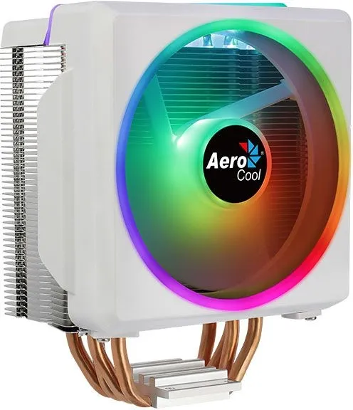 Устройство охлаждения(кулер) Aerocool Cylon 4F ARGB Soc-AM5/AM4/1200/1700/1851 белый 4-pin 14-26dB Al+Cu 145W 550gr Ret (CYLON 4F WH ARGB PWM 4P)
