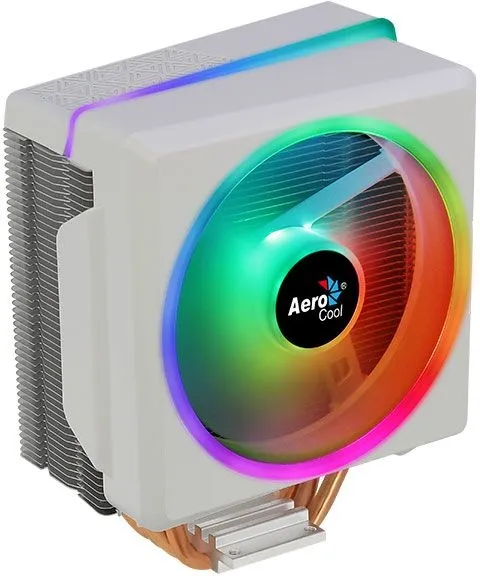 Устройство охлаждения(кулер) Aerocool Cylon 4F ARGB Soc-AM5/AM4/1200/1700/1851 белый 4-pin 14-26dB Al+Cu 145W 550gr Ret (CYLON 4F WH ARGB PWM 4P)