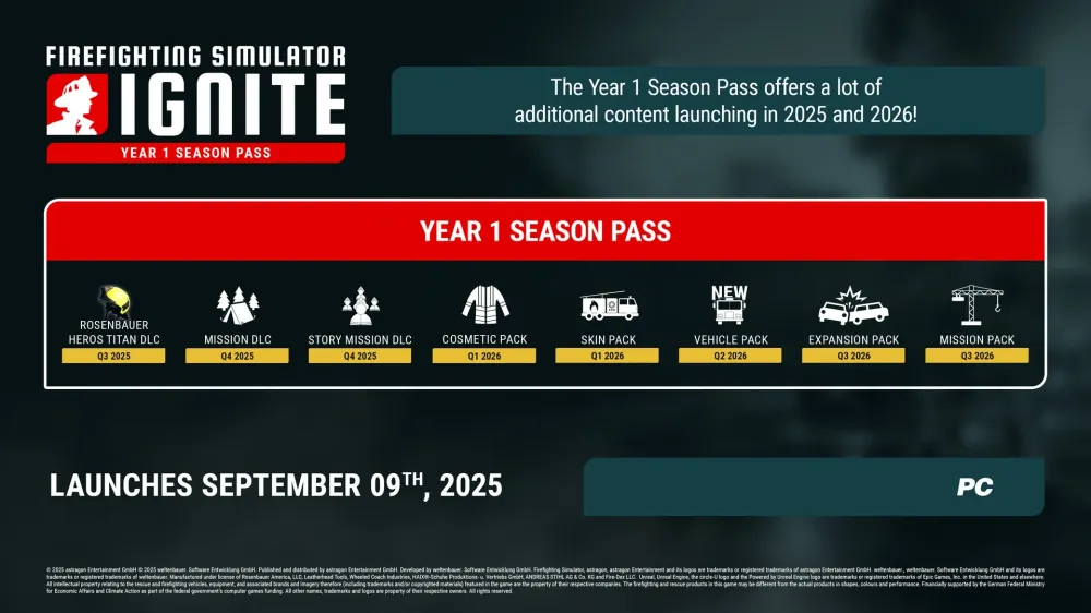Дополнение к игре для ПК Astragon Firefighting Simulator: Ignite - Year 1 Season Pas (12+)