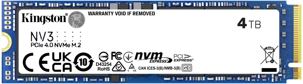 Твердотельный накопитель SSD Kingston PCIe 4.0 x4 4TB SNV3S/4000G NV3 M.2 2280
