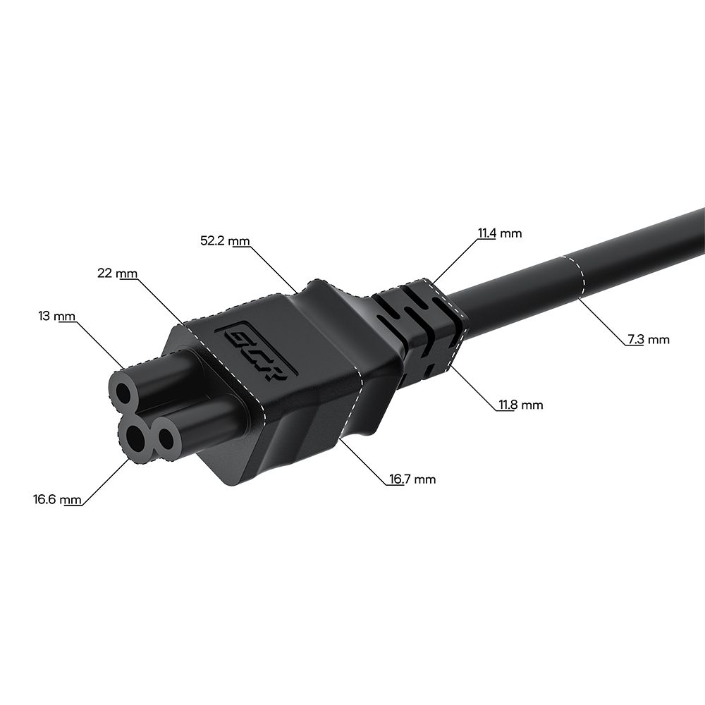 GCR PRO Кабель питания 3.0m, С14 - С5, черный, 3*0,75mm, медь