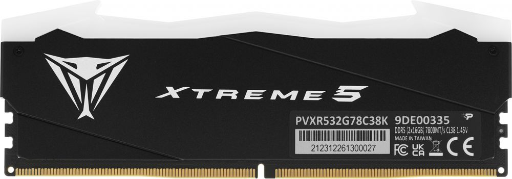 Память DDR5 2x16Gb 7800MHz Patriot PVXR532G78C38K Viper XTREME RGB RTL Gaming PC5-62400 CL38 DIMM 288-pin 1.45В с радиатором Ret