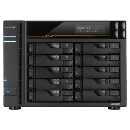 сетевое хранилище ASUSTOR AS6810T 10-Bay NAS/AMD Ryzen V3C14 2,3GHz/16GB DDR5, noHDD(HDD,SSD)/2x5,2х10,Gbe(LAN)/3xUSB3.2,Type-C; 90IX01T0-BW3S00